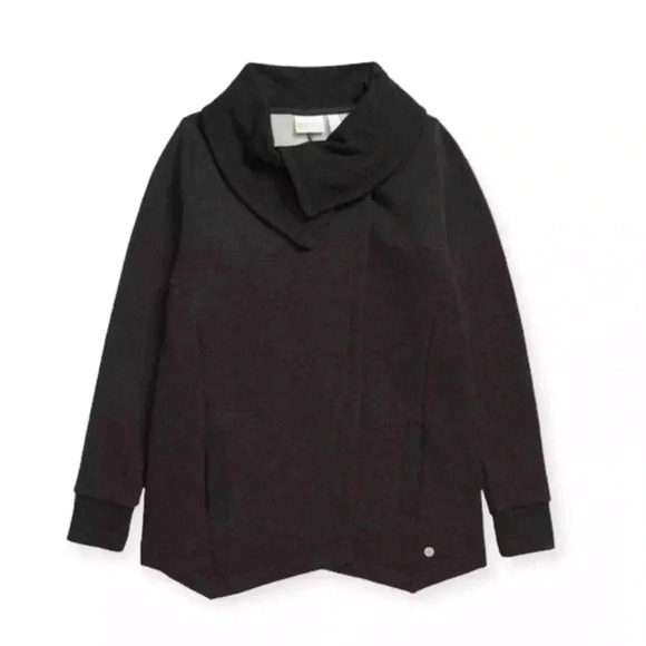 Zella Other - NWT Zella Girls Cara Wrap Cardigan Charcoal Grey Heather Size Medium + Small